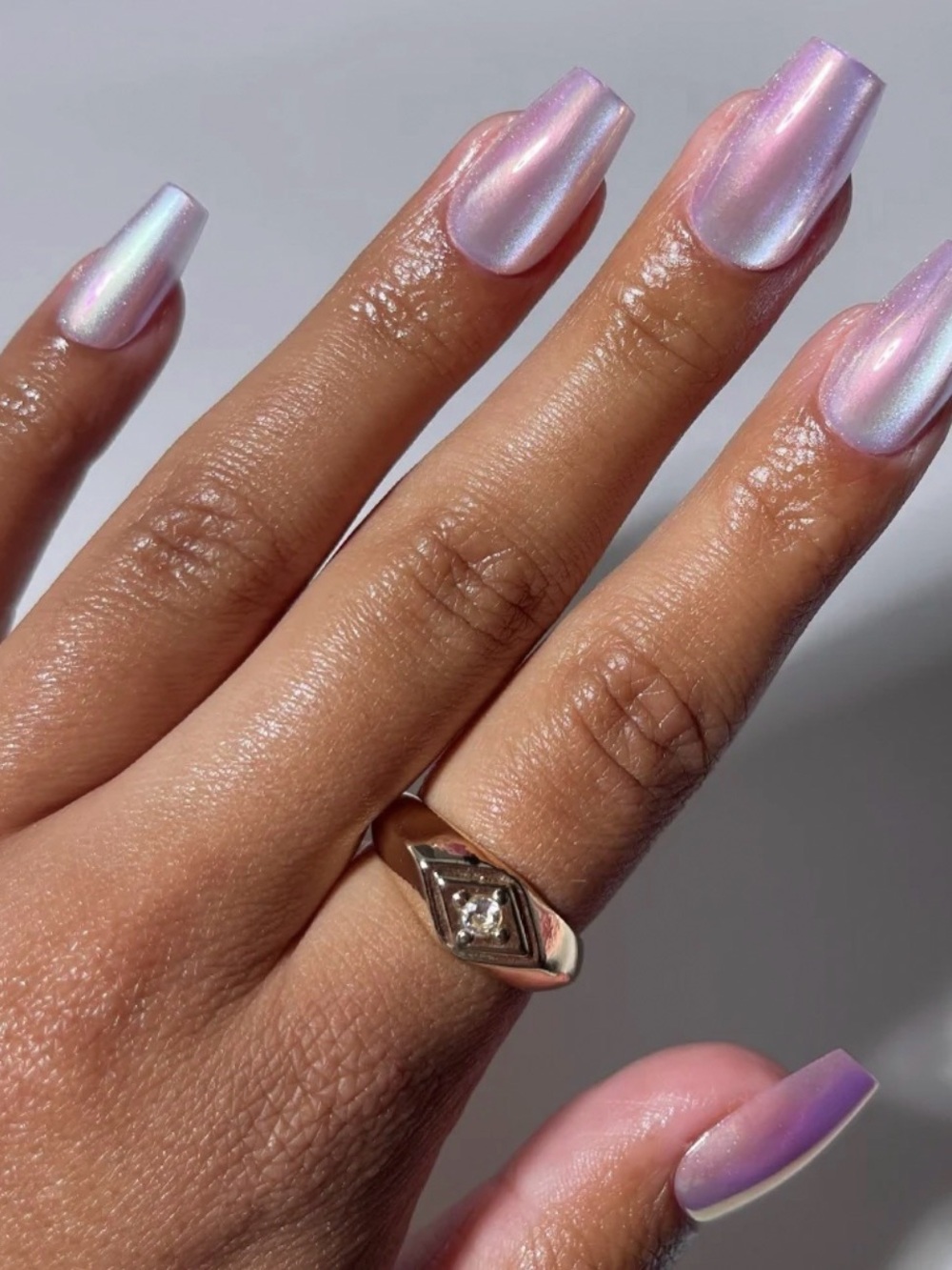 mermaid pearly purple under the sea princess Glamnetic Press On Nails NIB